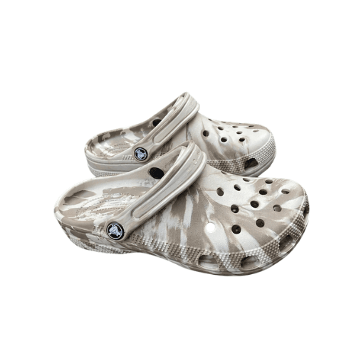 dép clog unisex poppy go marble beige - họa tiết
