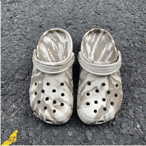 dép clog unisex poppy go marble beige - họa tiết