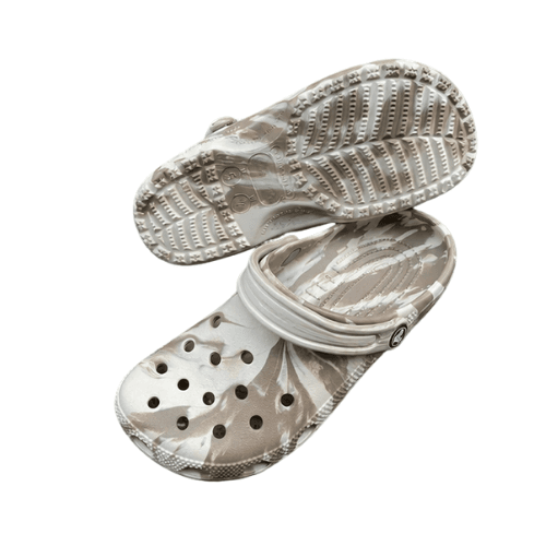 dép clog unisex poppy go marble beige - họa tiết